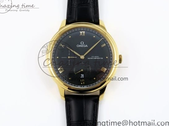 0124 WeatherProof De Ville Power Reserve YG MKF 1:1 Best Edition Black Dial on Black Leather Strap A 7758